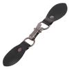 Metal Buckle Hooks Black PU Leather Toggle Buttons Sewing Fasteners for Leather Craft Clothing DIY