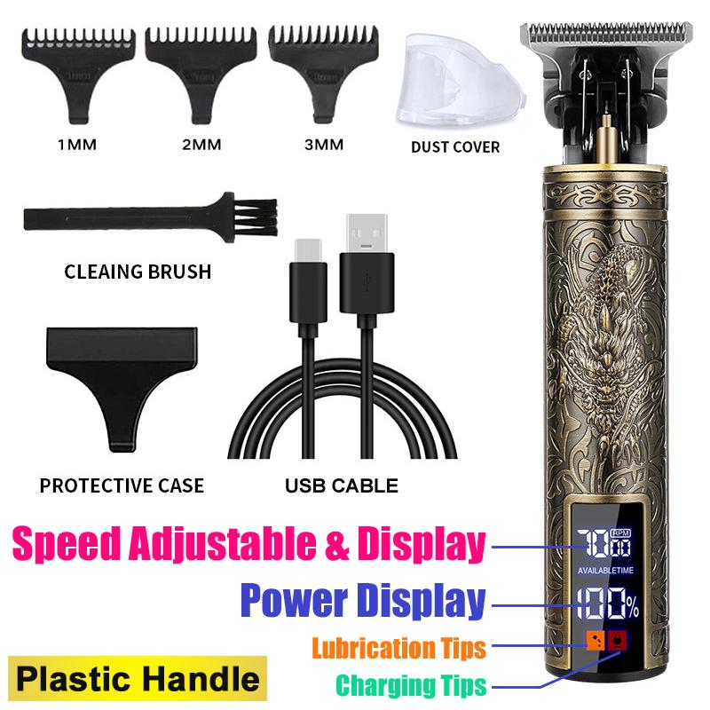 Hair Clippers for Men Professional Hair Trimmer Zero Gapped T-Blade Trimmer Cordless Rechargeable Edgers Clippers Electric Beard