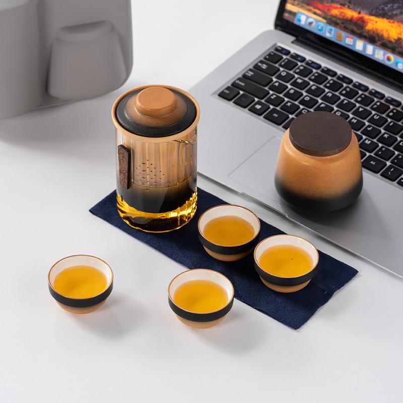 Creative Express Cup One Pot Four Cups Kung Fu Travel Tea Set Portable Holiday Gifts Souvenir Practical Gifts