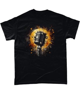Camiseta Microfone Retro Abstrato Jazz Estúdio Rádio