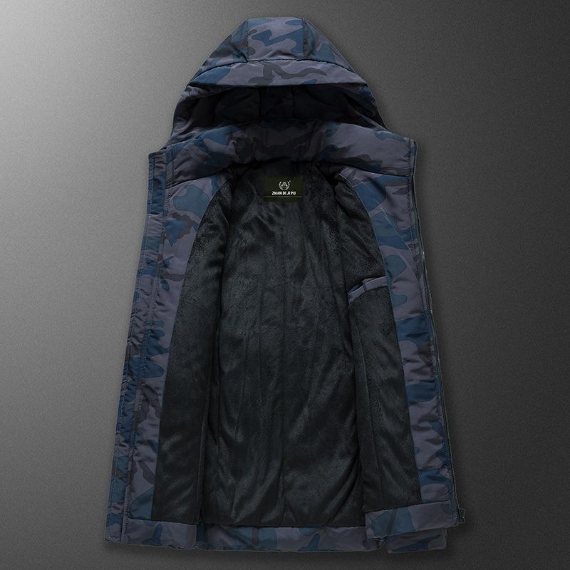 Men's winter new cotton-padded clothes Men's youth fashion velvet thickened camouflage large size loose cotton clothes