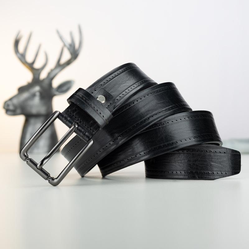 Men'S Belt Alloy Pin Buckle Casual Men'S First Layer Cowhide Belt Jeans