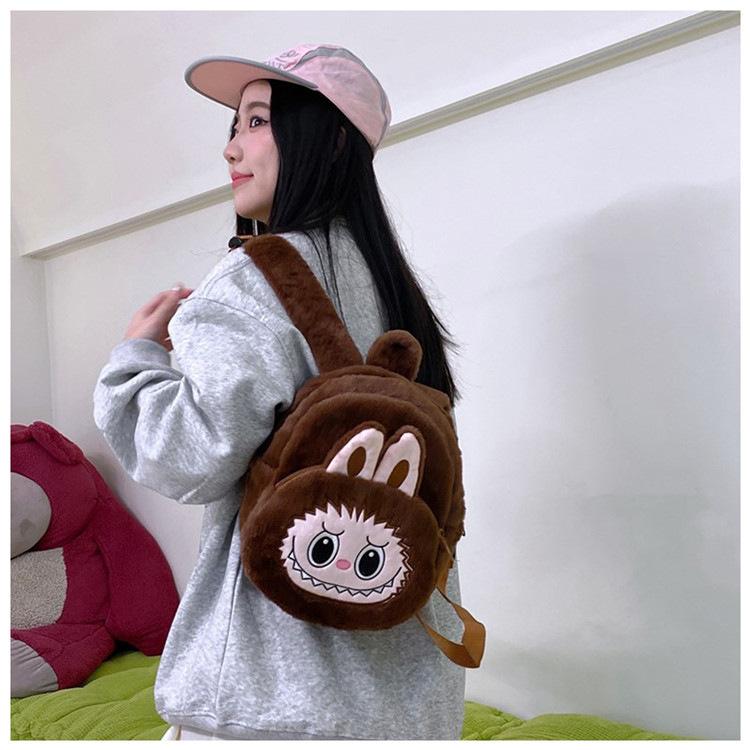 Double Backed Canvas Crossbody, Loose Change Plush Bag, Doll, Children's Backpack