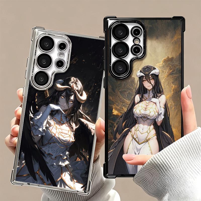 Albedo O-Overlords Anime Plating Phone Case For Samsung Galaxy S24 S25 FE S26 Edge S23 Ultra S22 S21 Plus S20 Anti-Fall Airabag
