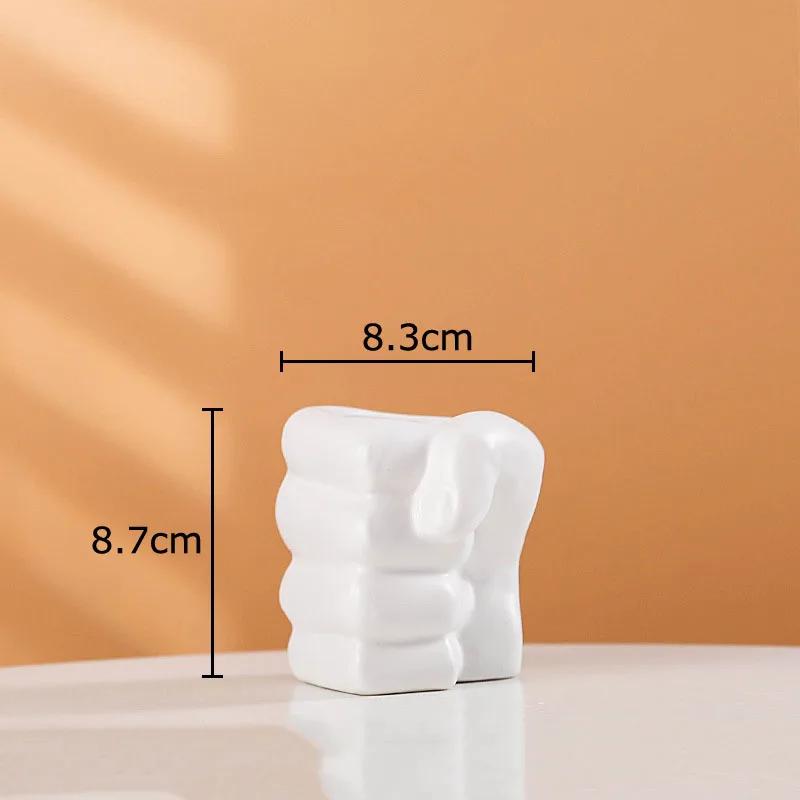 

Fist Shape Ceramic Vase Plant Pot Table Decoration Flower Arrangement Artificial Flowers Decorative Vases Room Aesthetic Decor