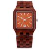 Retro Wood Calendar Watches for Men Creative Rectangle Dial Clock Man Full Natural Wooden Band Watch Date Quartz Wrist Watches
