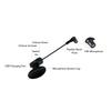 Wireless Flute Microphone with 360° Rotation, Stable Sound Pickup for Guitar, Violin, and Accordion, Shock Mount, and High-Fidelity Sound