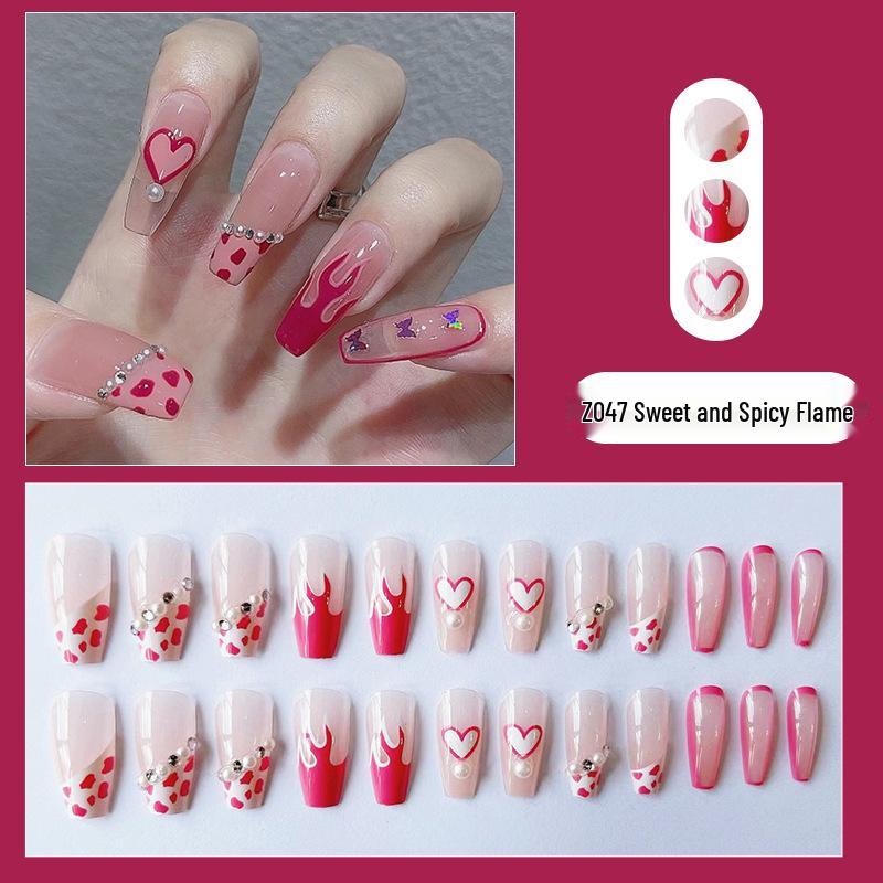 

Сладкие и Острые Наклейки для Ногтей Балет Пламени | Съемные, Носимые Наклейки на Накладные Ногти для Образа Крутой Девушки