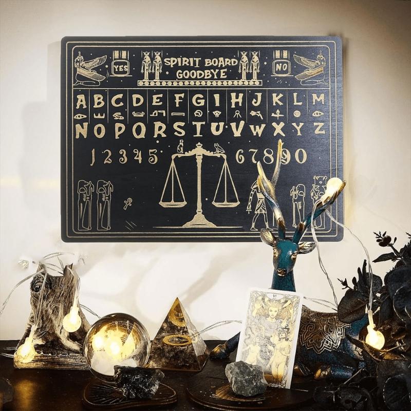 Wooden Divination Pendulum Board Metaphysical Message Board Large Wooden Spirits Board for Teens Adults Birthday Party