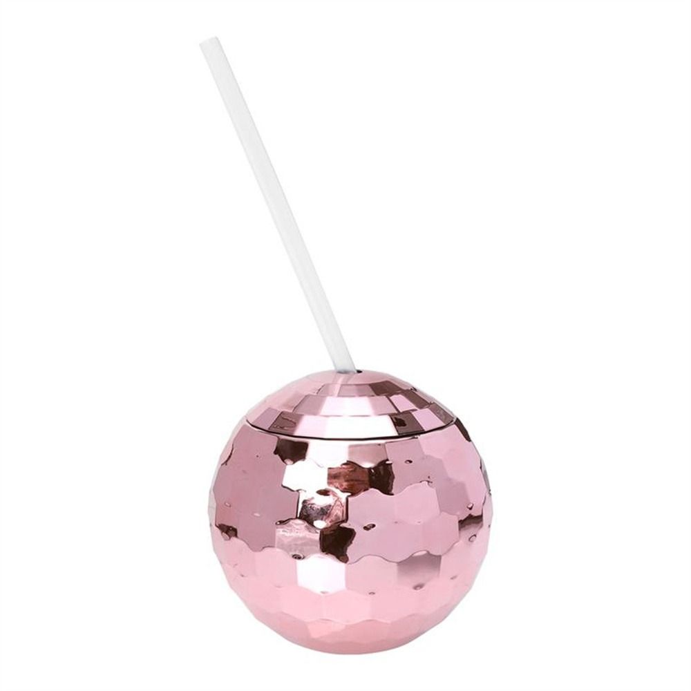 600ml Disco Ball Cups With Straw Flash Cocktail Cup Wine Whiskey Juice Straw Cup Flashlight Drinkware for Nightclub Bar