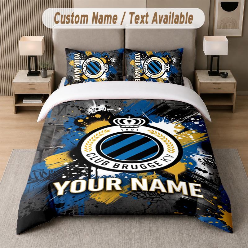 Club Brugge FC Design Bedding Set Custom Text 1 Duvet Cover & 2 Pillow Cases