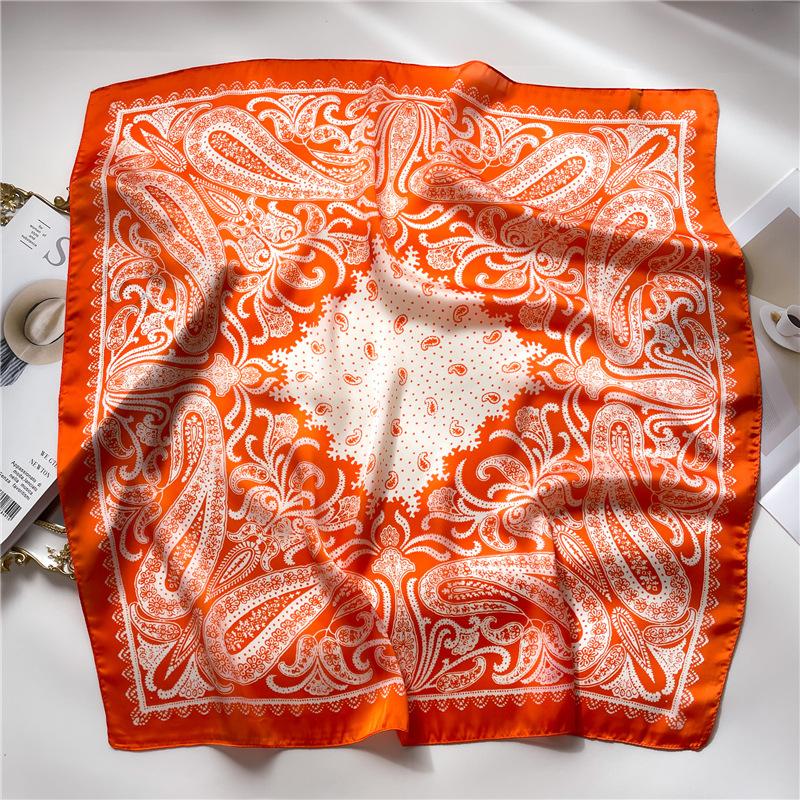 70 * 70 cm Neuer kleiner quadratischer Seidenschal für den Nackenschutz der Damen Professioneller Schal Vielseitiger Haargummi-Kopftuchschal