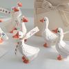 Weiße Entenornamente Gips Lebensechte Entenfigur Dekoration für Zuhause Shooting-Requisiten