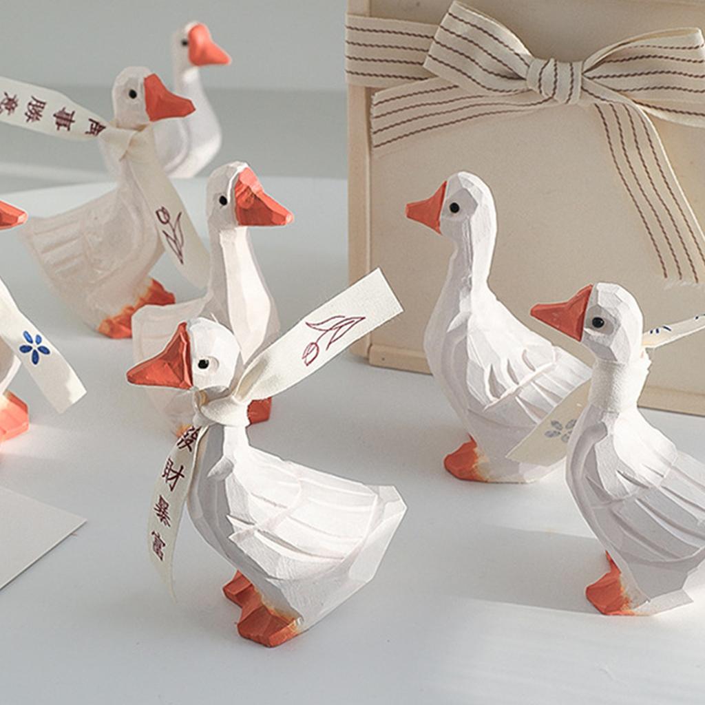 Weiße Entenornamente Gips Lebensechte Entenfigur Dekoration für Zuhause Shooting-Requisiten