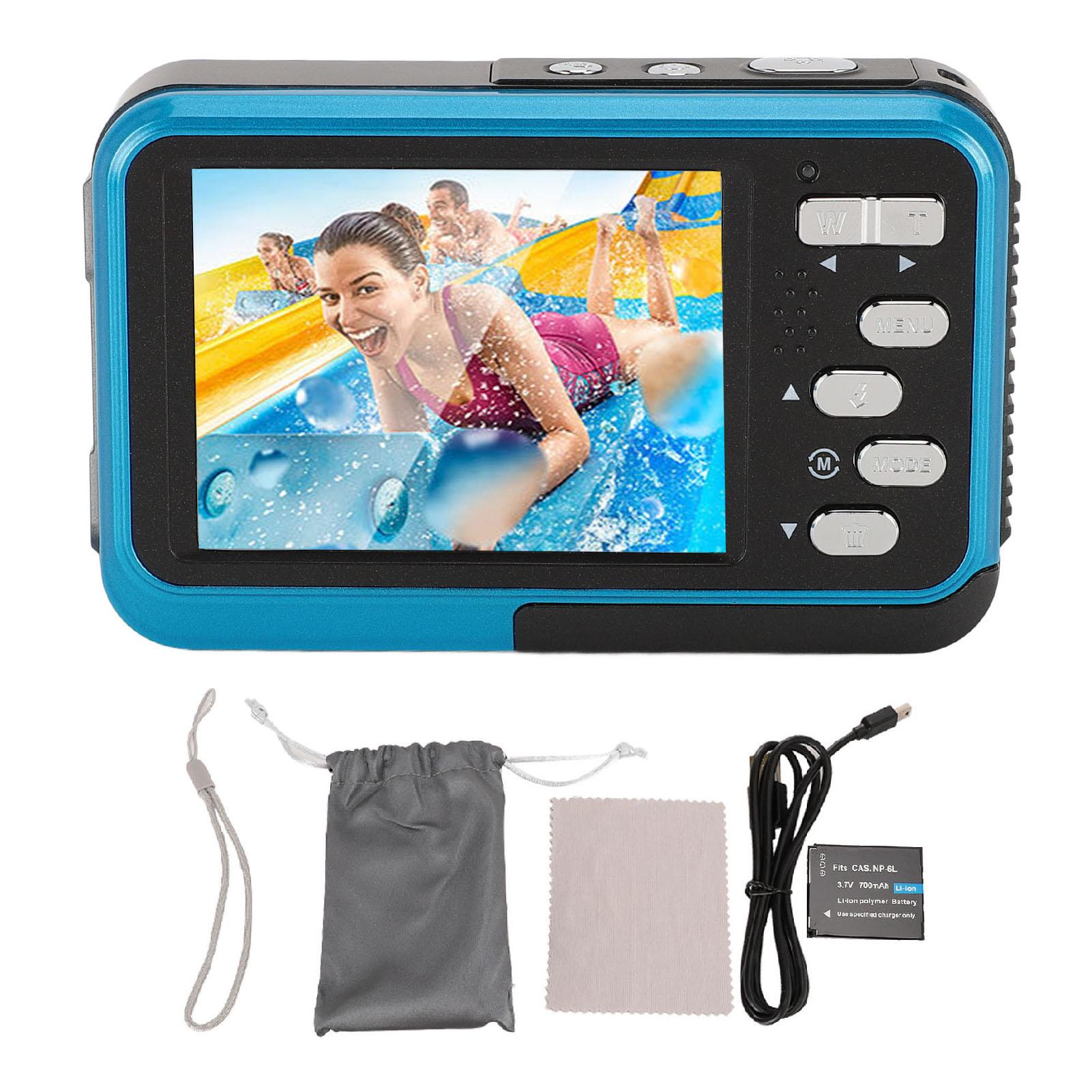 

4K Підводні камери Мультифункціональні 48МП Висока роздільна здатність Автофокус Подвійні екрани Глибина 11 футів синій