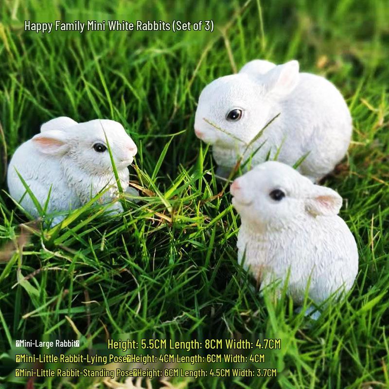 Zhuo Zhi Hua Resin Rabbit Ornaments: Pastoral Animal Crafts and Creative Gifts
