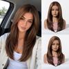 * HD large area lace wig medium black brown long straight hair fashion full hood lace Wig