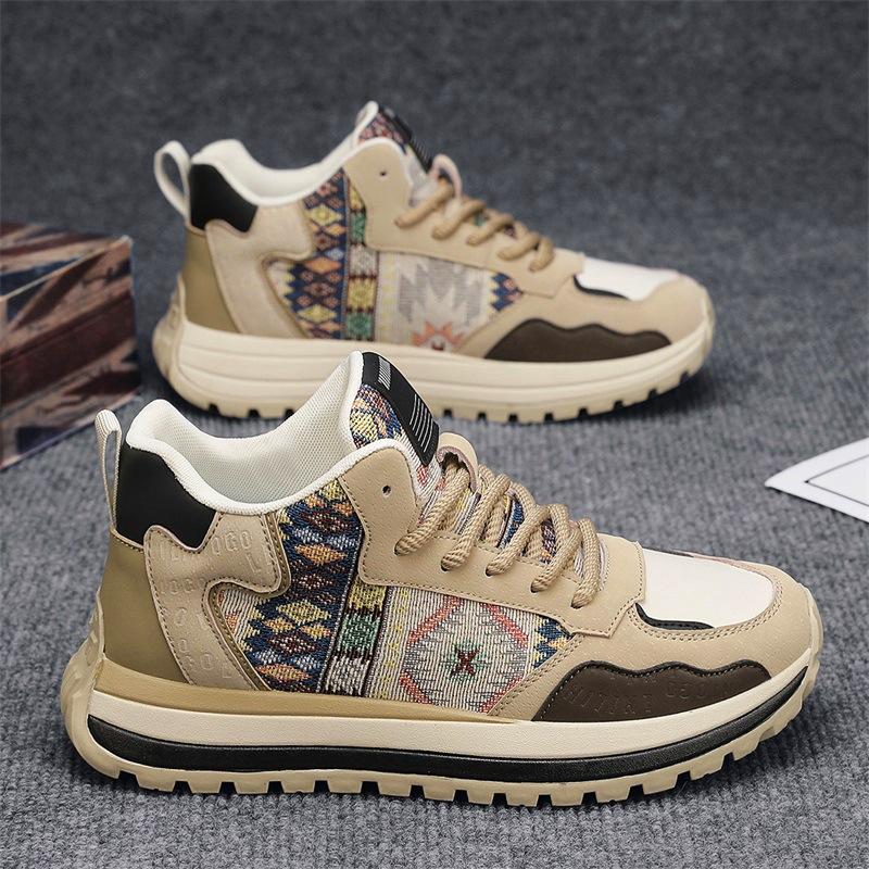 

Men s shoes autumn 2024 new casual sports shoes student youth Chinese style embroidery versatile high-top trendy shoes men s 39