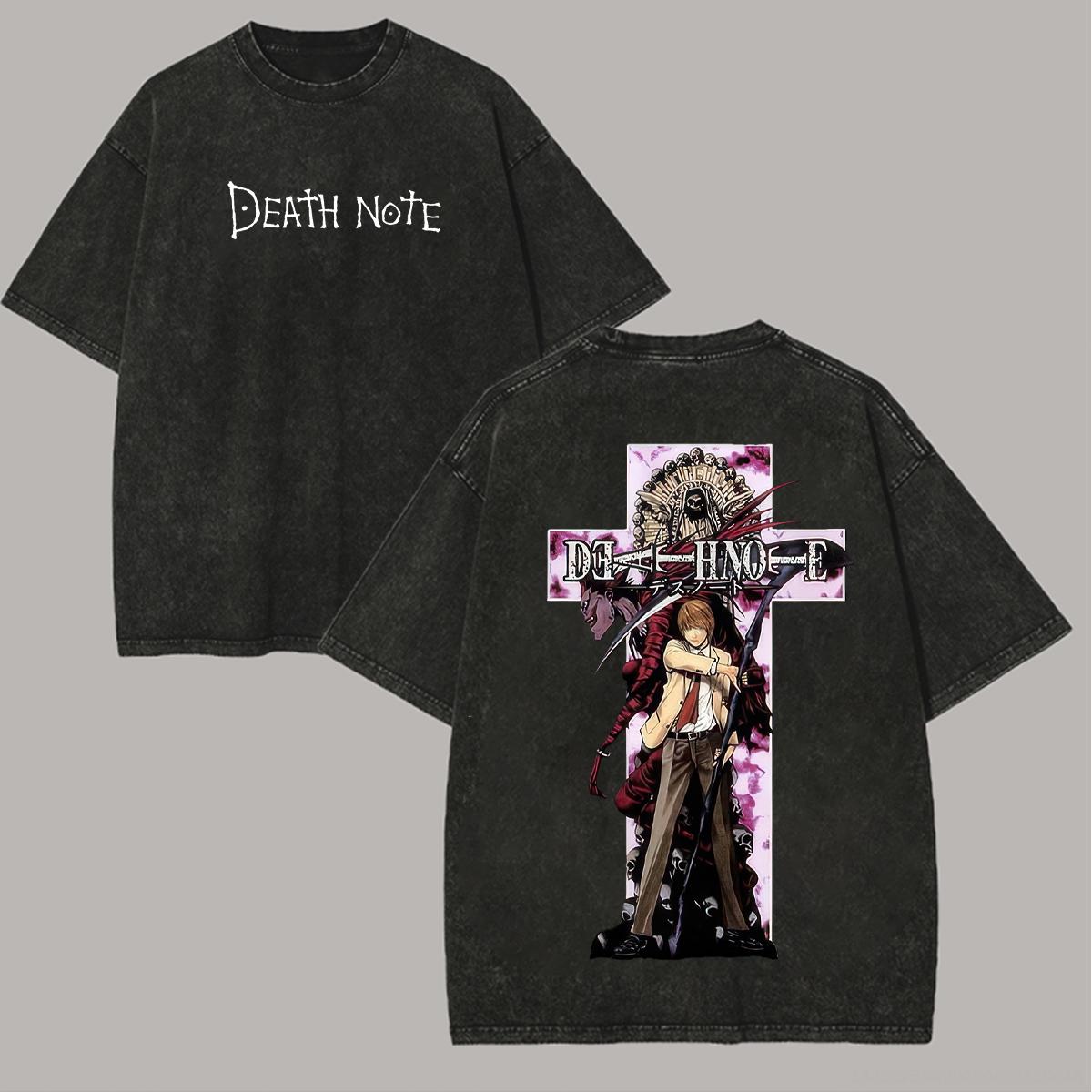 

Death Note Anime Lover Washed T shirt Year round clothing personality Clothes Plus Size Unisex high quality hot product Couples S