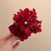 Red Chinese Style Hair Clip Ancient Style Flower Hairpin Hanfu Hair Accessories  Summer Accessories