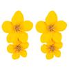 White Yellow Flower Earrings For Women Double Layers Statement Earrings Fashion Large Hanging Stud Party Zircon Bijoux