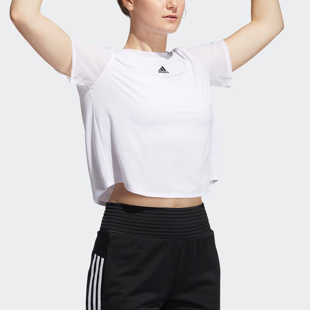 Adidas Dance Tee Yoga Sports Fitness Quick-Dry Short Sleeve T-Shirt Women Tops White GP6789
