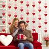 8 Pack Felt Heart Garland, Valentines Day Decorations-No DIY Red Pink White Heart Valentines Hanging String Banner for Anniversary Wedding Engagement