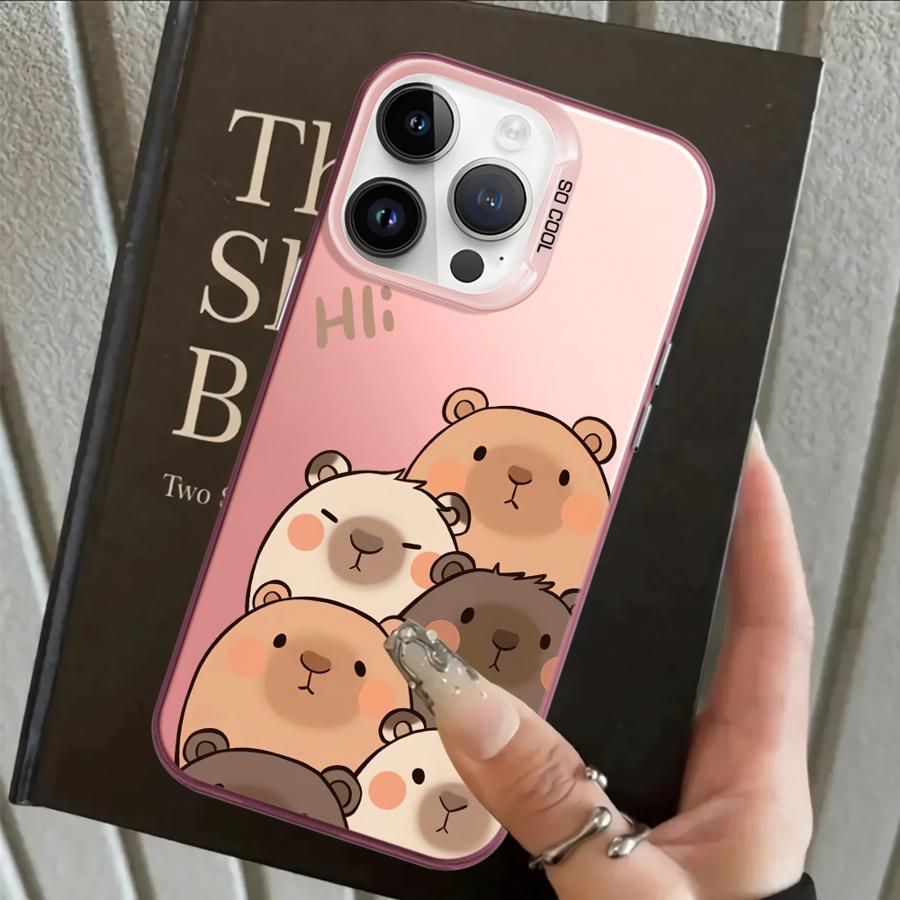 Case for iPhone 17 Pro Max 14 15 Plus XS 13 Pro 16 11 12 XR Air Back Phone Cover Cartoon Cute Capybara