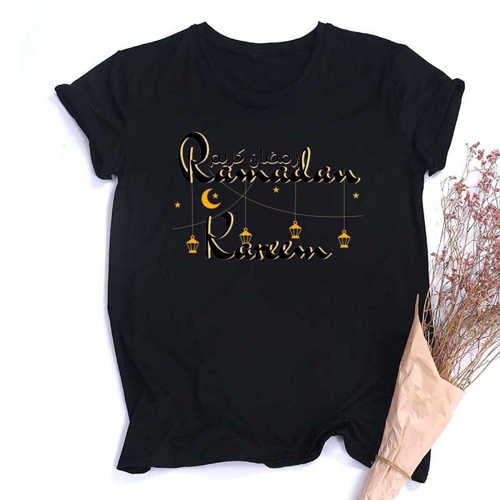 Eid Mubarak Tee Muslim Shirt Ramadan Gift Unisex Creative Top Casual Short Sleeve Crew Neck Unisex Tshirt Ramadan Mubarak Tops