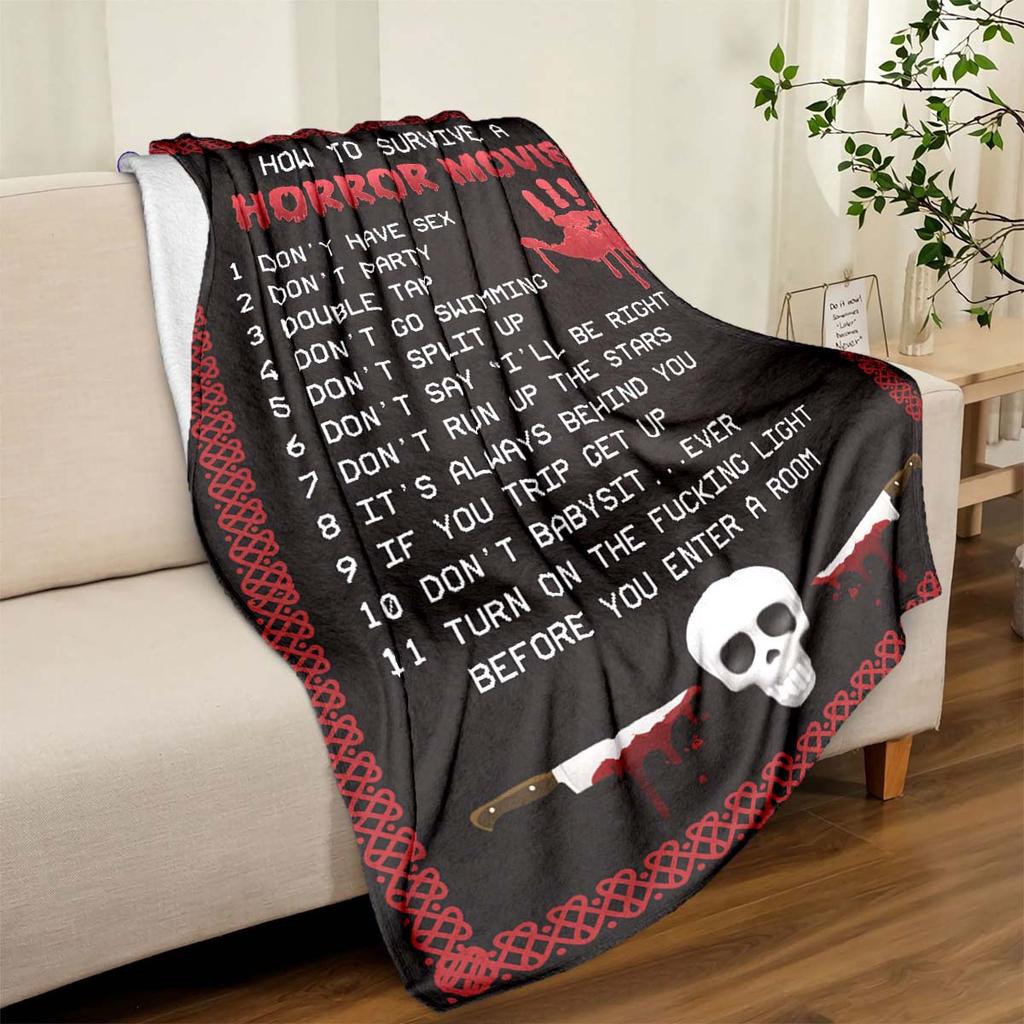 How To Survive Ahorror Movie Blanket Soft Warm Throw Blanket Nap Blanket For Couch Sofa Office Bed Camping Travel Multipurpose Gift Blanket For All