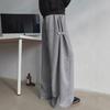Men's Gray Heavyweight Wide-Leg Sweatpants: Spring/Autumn Casual Drape with American High-Street Vibe