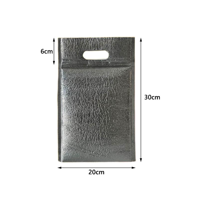 5Pcs Aluminum Foil Insulated Thermal Bags for School Lunch Takeout Camping Grocery Shopping Picnic