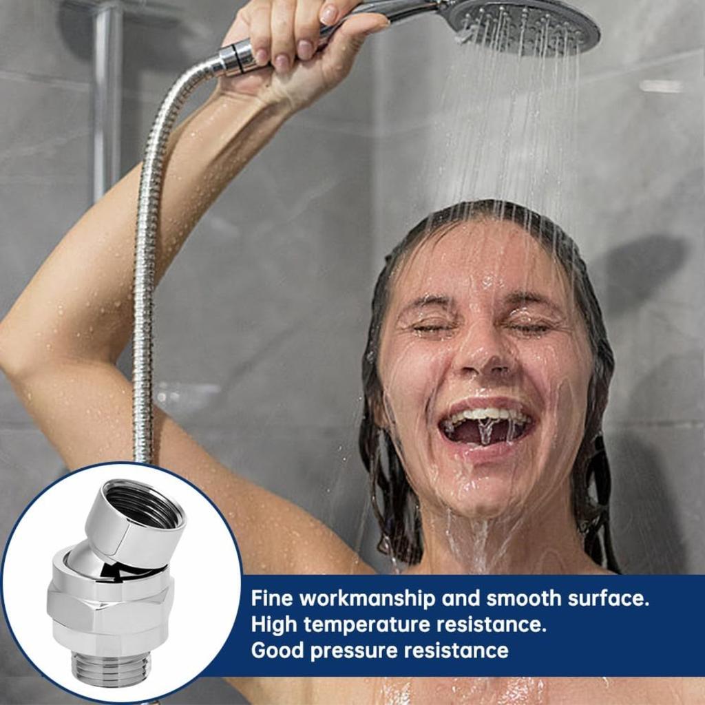 EMVANV Shower Head Swivel Ball Adapter, All Metal Adjustable Shower Arm Extension Connector, Adjustable Pivot Ball To Adjust Showerhead Angle,