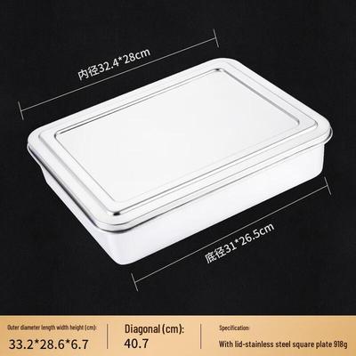 Wutuo Stainless Steel Rectangular Food Pan with Lid