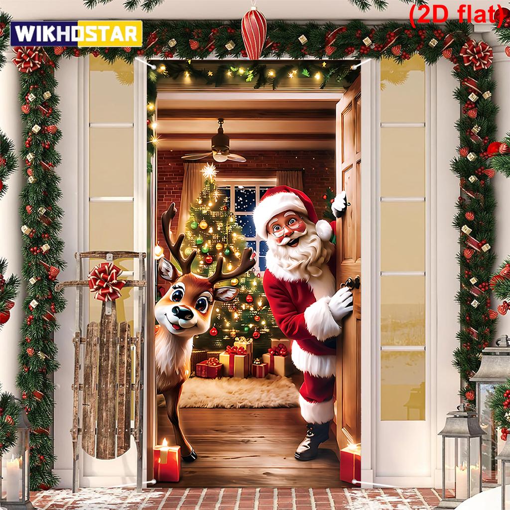 Weihnachts-Hängeflagge Weihnachtsmann Türbanner Weihnachtsdekoration für Zuhause 2025 Weihnachtsornament Navidad Natal Neujahrsgeschenk 2026