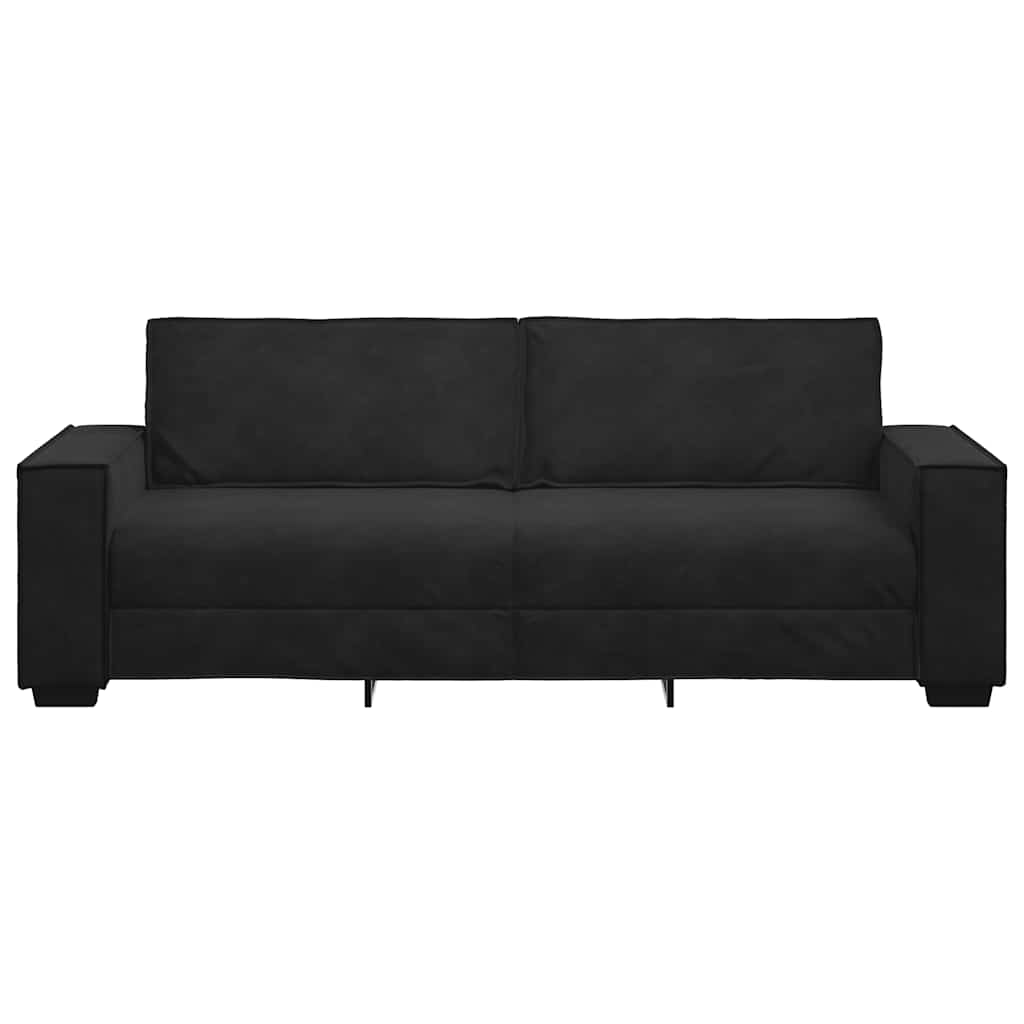 3 Seater Sofa Black 220 x 78 x 84 cm Velvet