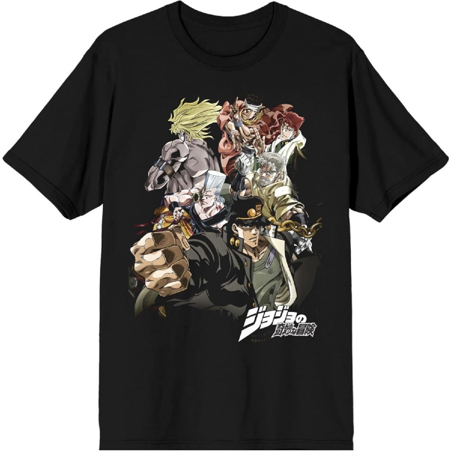 Мужская черная футболка с артом персонажей JoJo s Bizarre Adventure S