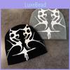 Fashion Color Blocked Flame Pattern Neutral Casual Knitted Hat Autumn For