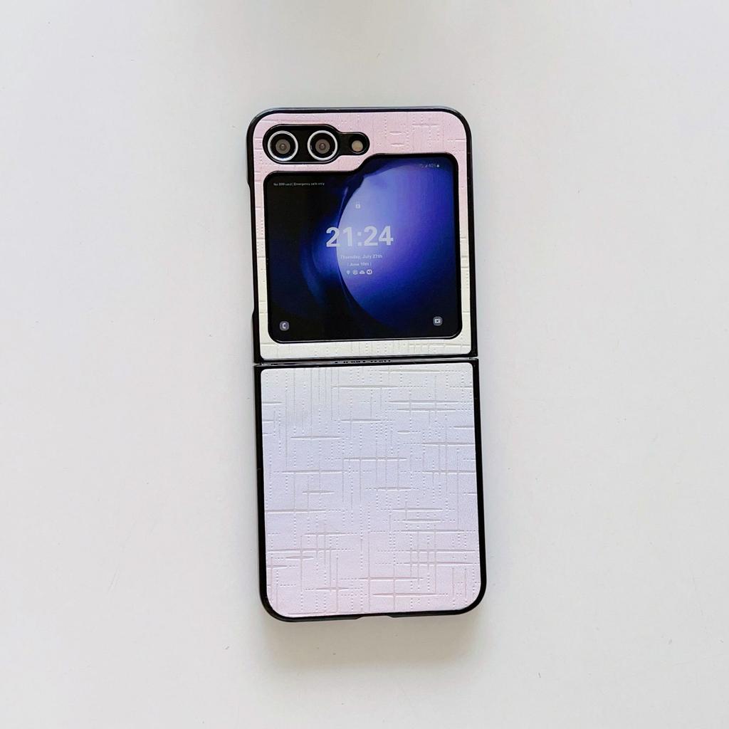 Suitable for Samsung Z Flip6 mobile phone case ZFlip5 folding screen gradual change of color sticker leather case X Flip colorful color