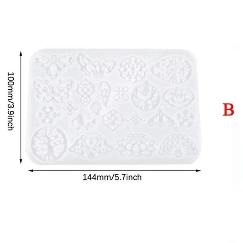 1 Pcs Transparent DIY Crafts Epoxy Necklace Model Pendant Silicone Mold Crystal Earring Resin Mold Jewelry Making Tools