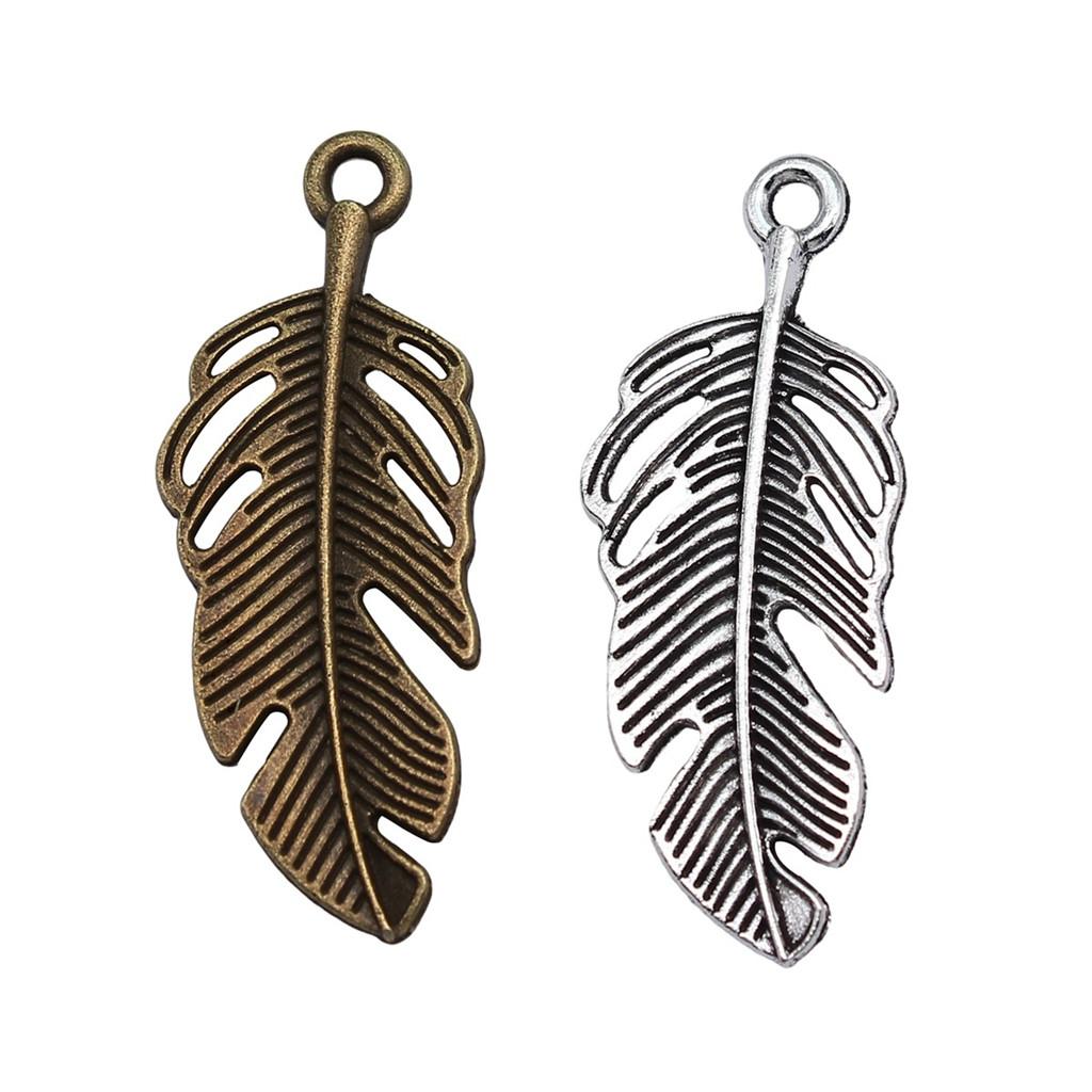 Feather Charms Multi Color Alloy Leaf Pendants For Boho Style DIY Jewelry Accessories