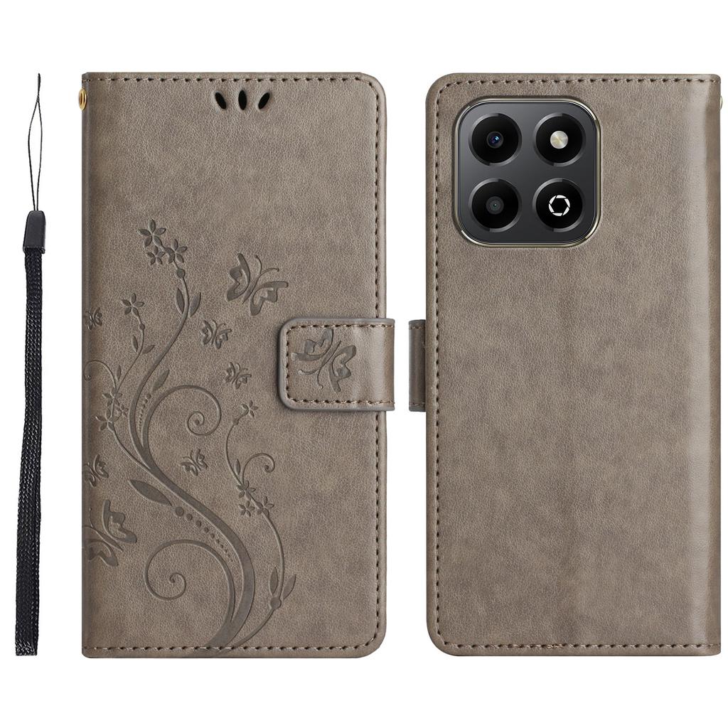For Honor X7c 4G/200 Smart 5G Case Pattern Imprint PU Leather Phone Wallet Cover with Strap