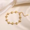 Wholesale Non-Fading Gold Color 316L Stainless Steel Heart Charm Bracelet For Women Casual Daily Jewelry