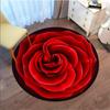 Luxuriöse rote Rosenmuster, runde Form, Fußmatten, Küche, Flur, Läufer, Teppich, Schlafzimmer, Wohnzimmer, weicher Teppich, rutschfester Teppich