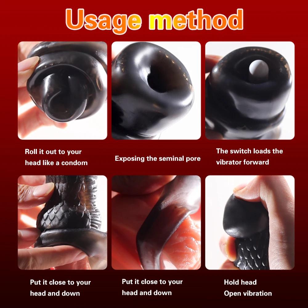 Penis Sleeve Extensions Condom Male Enlargement Delay Vibrators Clits Massager Cock Ring Vibrating Penis Cover Sex Toys For Men