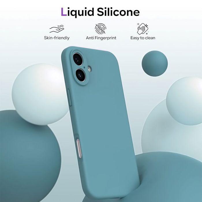 Coque de Protection - BOOLING - iPhone 17 - Silicone Souple Anti-Rayures Vert Bleu - 2 Vitres