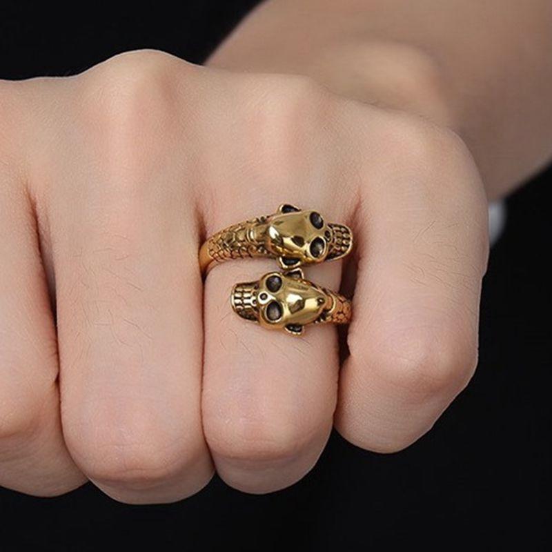 Punk Style Alternative Domineering Skull Retro Style Creative Adjustable Ring