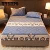 Bed Sheet Type Thick Coral Fleece Three-piece Bed Cover Pillowcase Set Home Bedding Simple Style