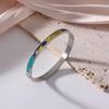18K Electroplated Women's Retro Enamel Drip Oil Titanium Steel Bracelet, 6mm
