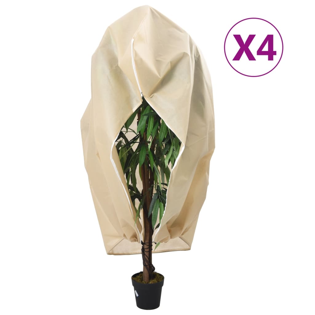 Vidaxl Kaptury Na Rośliny, Z Suwakiem, 4 Szt., 70 G/M², 1X1,55 M